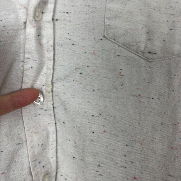 Frank & Eileen Flannel Eileen Shirt Women XXS Fleck Off White Relaxed Fit Cotton - Picture 8 of 14